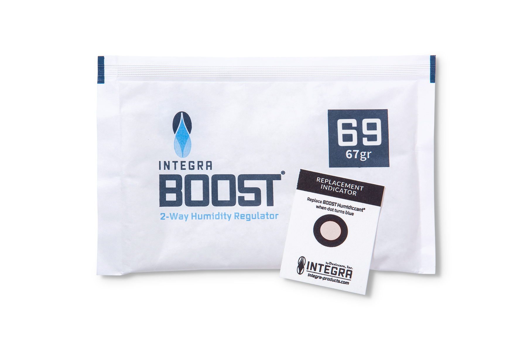 Integra BOOST 69% RH 67 gram humidity pack with replacement indicator